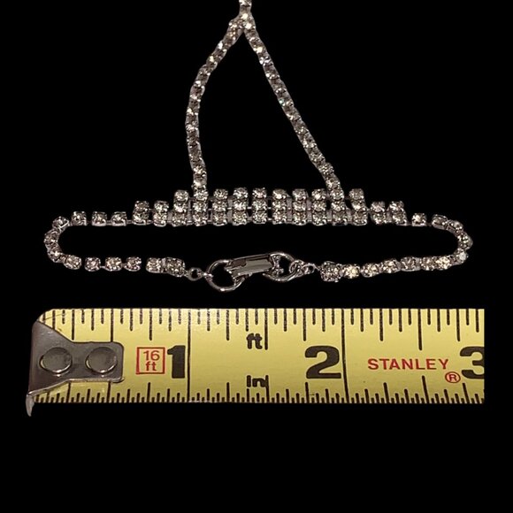Shiny Rhinestone Finger Ring Bracelet /Bling Bling Hand Chain Bracelet - Picture 7 of 8